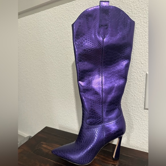 Antonio Melani Metallic Cowboy Boots - Picture 3 of 5